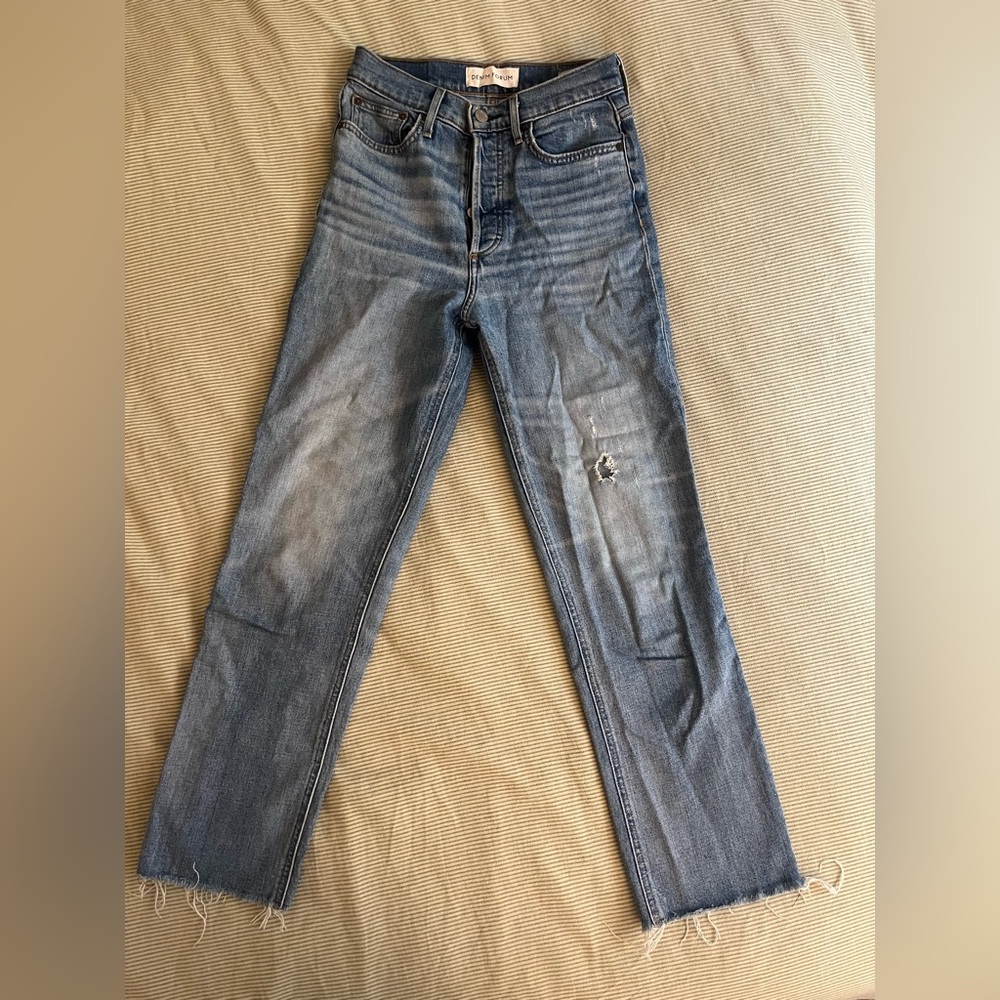 ARITZIA Denim Forum Arlo High Rise Straight Jean Blue